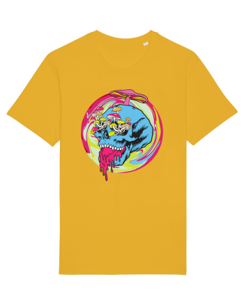 Magic Mushroom Psychedelic Trippy Skull Spectra Yellow
