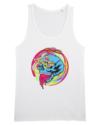 Magic Mushroom Psychedelic Trippy Skull White