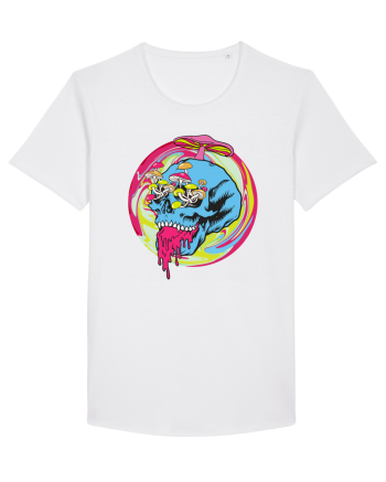 Magic Mushroom Psychedelic Trippy Skull White