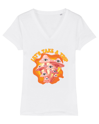 Let's Take A Trip Magic Mushroom White