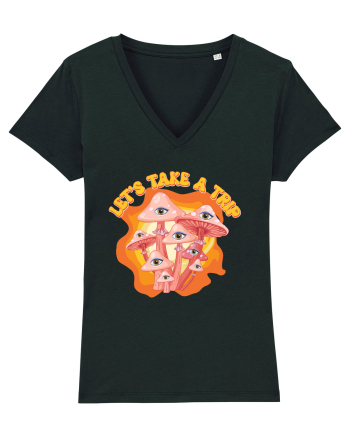 Let's Take A Trip Magic Mushroom Black