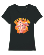 Let's Take A Trip Magic Mushroom Tricou mânecă scurtă guler larg fitted Damă Expresser