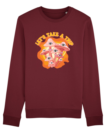 Let's Take A Trip Magic Mushroom Burgundy