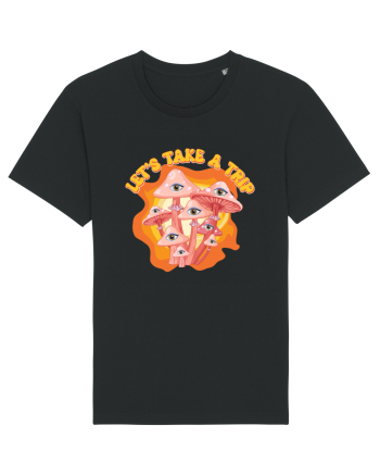 Let's Take A Trip Magic Mushroom Black