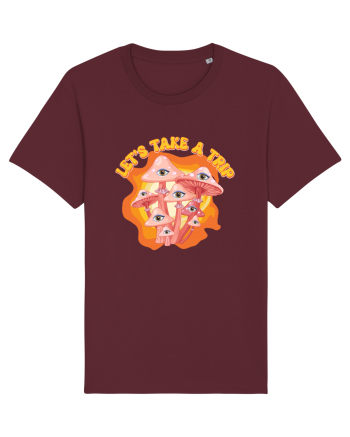 Let's Take A Trip Magic Mushroom Burgundy