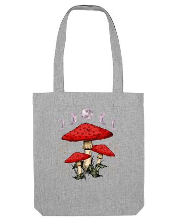 Moon Phase Psychedelic Mushroom Heather Grey