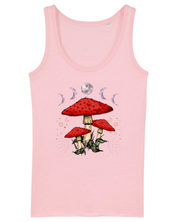 Moon Phase Psychedelic Mushroom Cotton Pink
