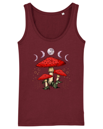 Moon Phase Psychedelic Mushroom Burgundy