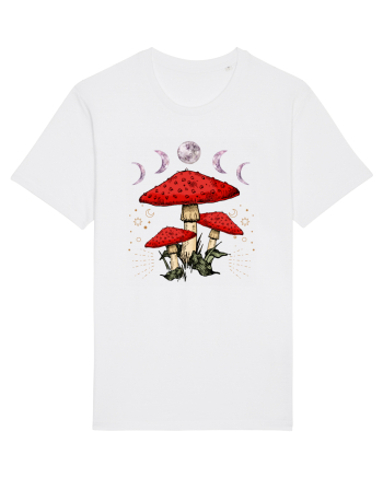 Moon Phase Psychedelic Mushroom White