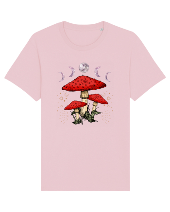 Moon Phase Psychedelic Mushroom Cotton Pink