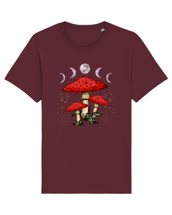 Moon Phase Psychedelic Mushroom Burgundy
