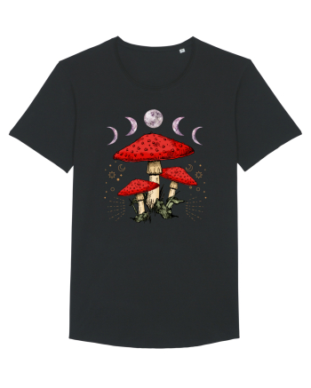 Moon Phase Psychedelic Mushroom Black