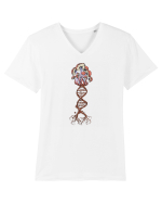 Mushroom DNA Mycology Shroom Trippy Tricou mânecă scurtă guler V Bărbat Presenter