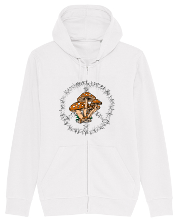 Mushroom Hippie Sign White