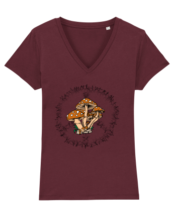 Mushroom Hippie Sign Burgundy