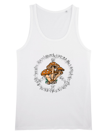 Mushroom Hippie Sign White