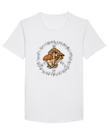 Mushroom Hippie Sign White