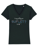 Ce mai e pe la tine, prin suflet? Tricou mânecă scurtă guler V Damă Evoker