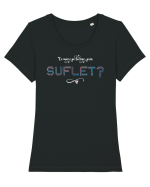 Ce mai e pe la tine, prin suflet? Tricou mânecă scurtă guler larg fitted Damă Expresser
