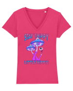 Stay Trippy Little Hippie Retro Psychedelic Tricou mânecă scurtă guler V Damă Evoker