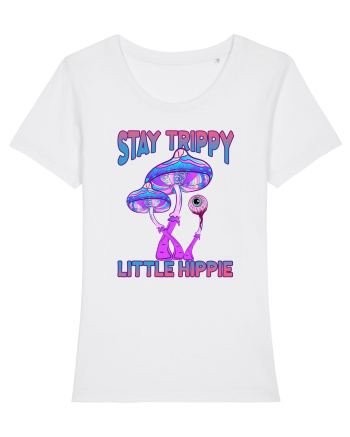 Stay Trippy Little Hippie Retro Psychedelic White