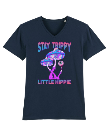 Stay Trippy Little Hippie Retro Psychedelic French Navy