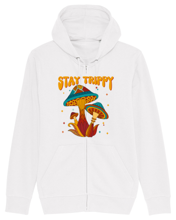 Stay Trippy Hippie Mushroom Retro White