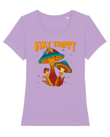 Stay Trippy Hippie Mushroom Retro Lavender Dawn