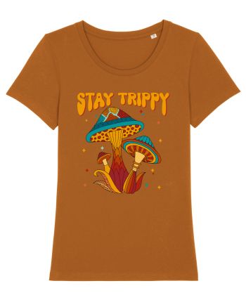 Stay Trippy Hippie Mushroom Retro Roasted Orange