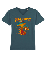 Stay Trippy Hippie Mushroom Retro Tricou mânecă scurtă guler V Bărbat Presenter