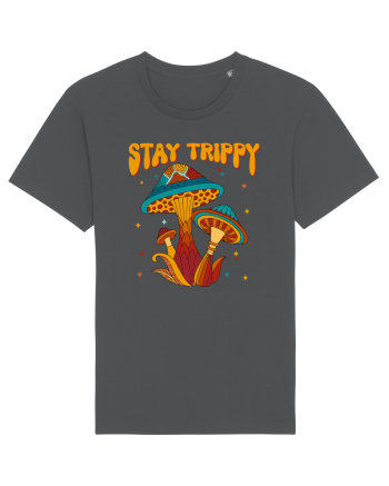 Stay Trippy Hippie Mushroom Retro Anthracite