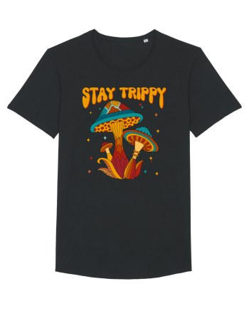 Stay Trippy Hippie Mushroom Retro Black