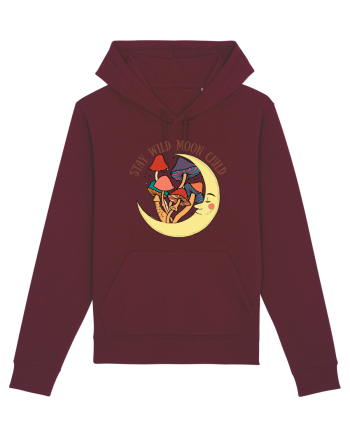 Stay Wild Moon Child Mushroom Moon Burgundy