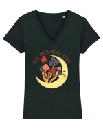 Stay Wild Moon Child Mushroom Moon Tricou mânecă scurtă guler V Damă Evoker
