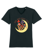 Stay Wild Moon Child Mushroom Moon Tricou mânecă scurtă guler V Bărbat Presenter