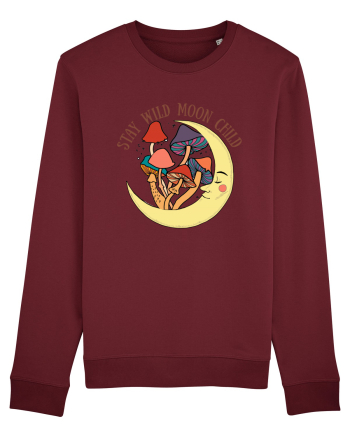 Stay Wild Moon Child Mushroom Moon Burgundy
