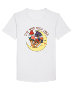 Stay Wild Moon Child Mushroom Moon Tricou mânecă scurtă guler larg Bărbat Skater