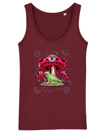  Frog Mushroom Galaxy Psychedelic Burgundy