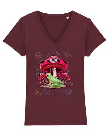  Frog Mushroom Galaxy Psychedelic Burgundy