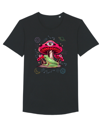  Frog Mushroom Galaxy Psychedelic Black