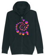 Mushroom Hippie Love Peace Sign Hanorac cu fermoar Unisex Connector