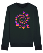 Mushroom Hippie Love Peace Sign Bluză mânecă lungă Unisex Rise