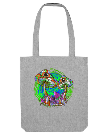 Trippy Psychedelic Mushroom Eyes Heather Grey