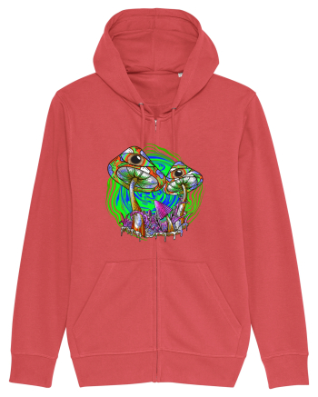 Trippy Psychedelic Mushroom Eyes Carmine Red