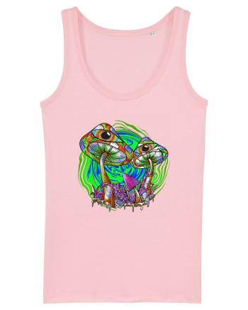 Trippy Psychedelic Mushroom Eyes Cotton Pink