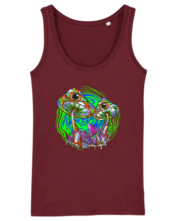 Trippy Psychedelic Mushroom Eyes Burgundy