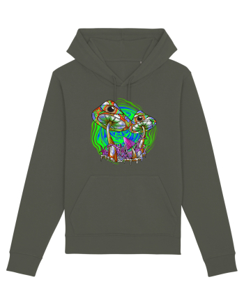 Trippy Psychedelic Mushroom Eyes Khaki