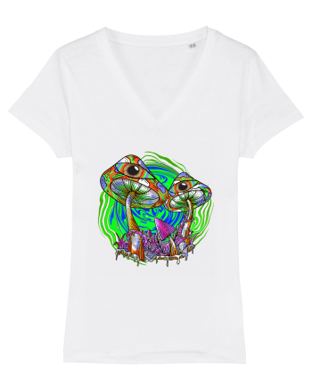 Trippy Psychedelic Mushroom Eyes White