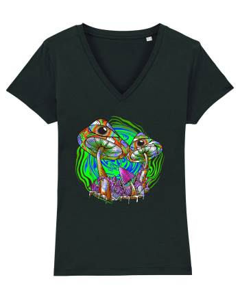 Trippy Psychedelic Mushroom Eyes Black