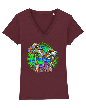 Trippy Psychedelic Mushroom Eyes Burgundy
